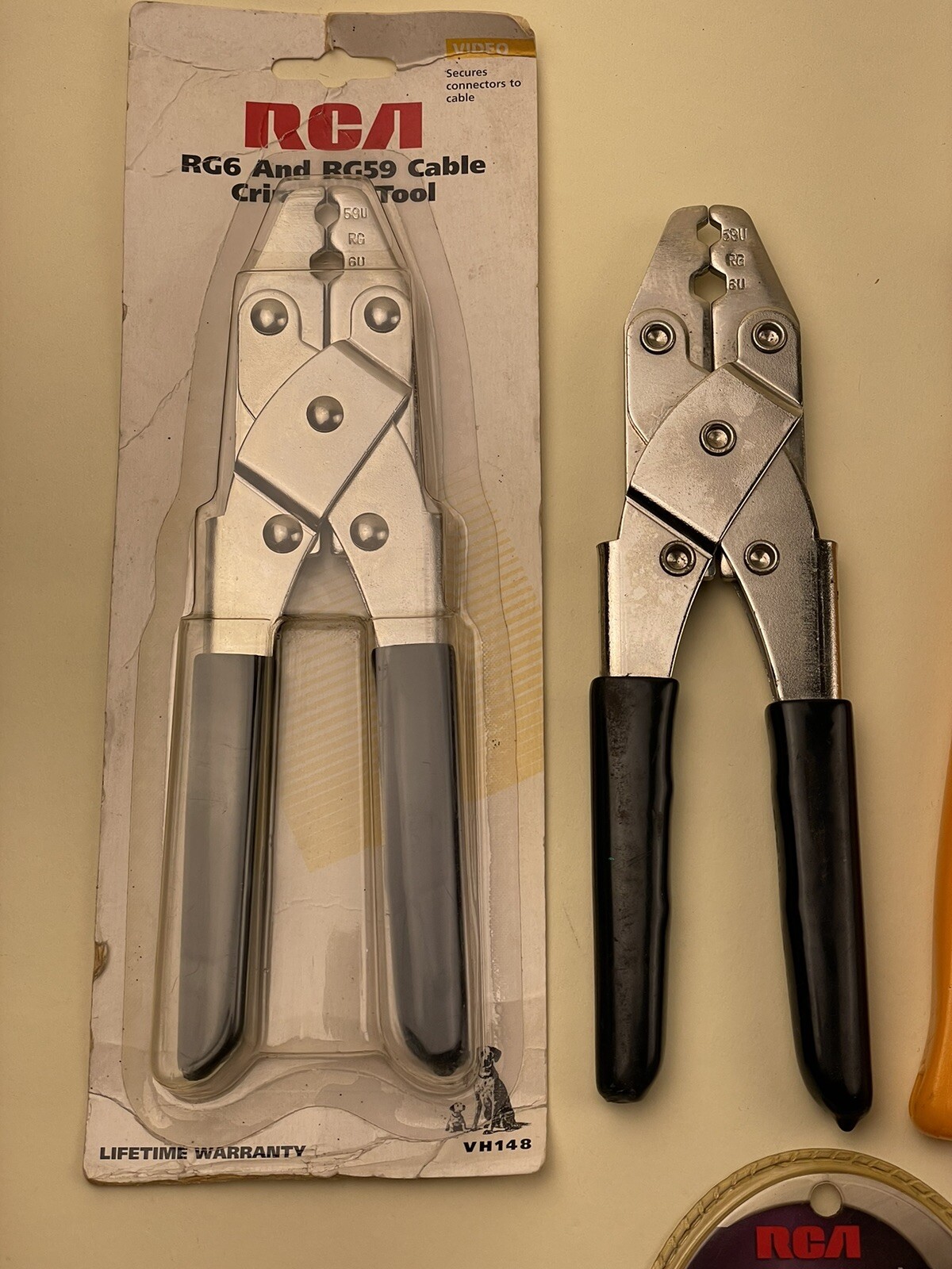 Lot Of 6 Various Cutting Hand Tools And F Connectors Plus Splitter Mixed Tools