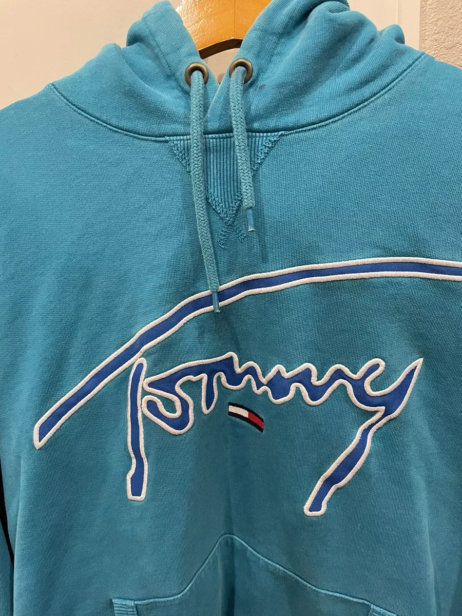 Tommy Hilfiger Tommy Jeans Capsule Hoodie Sweatshirt Aqua Blue Large