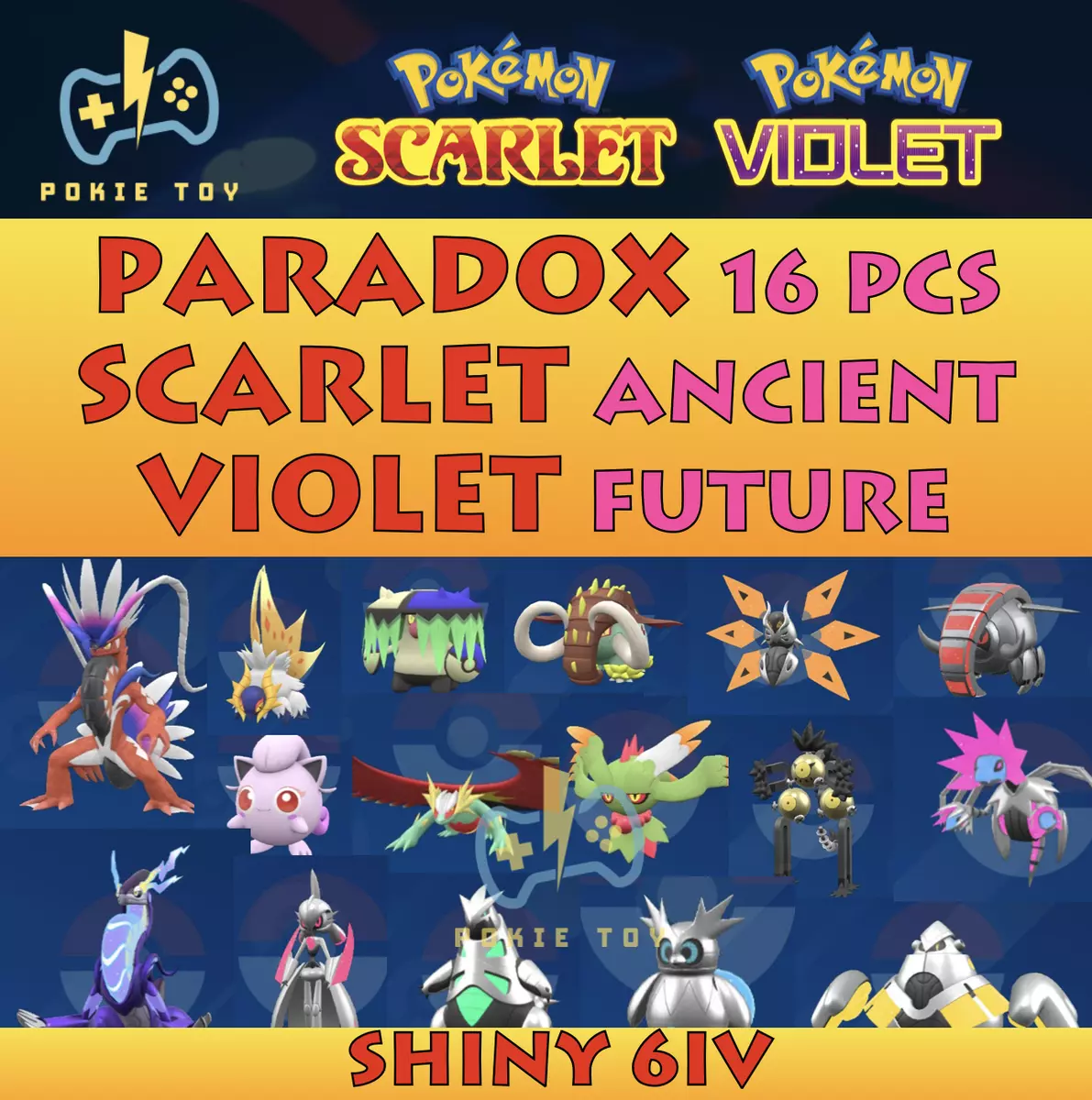 ALL LEGENDARY POKEMON + ALL PARADOX SCARLET & VIOLET EXCLUSIVES 20 PCS 6LV  LV100