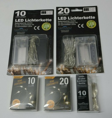 LED Lichterketten verschiedene Versionen warmweiß Draht biegsam 1/3/5/10/48 Stck