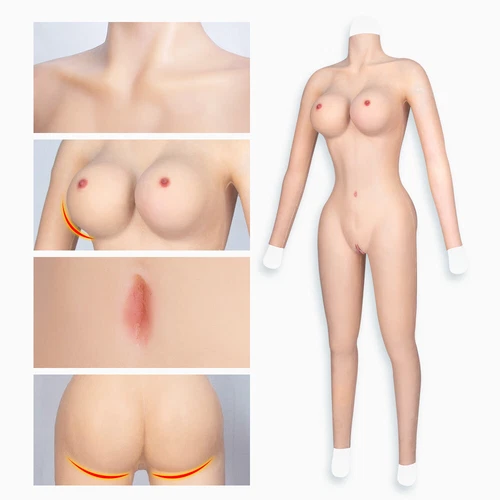 Costume complet visage travesti silicone formes mammaires combinaison complète - Bild 4 von 28