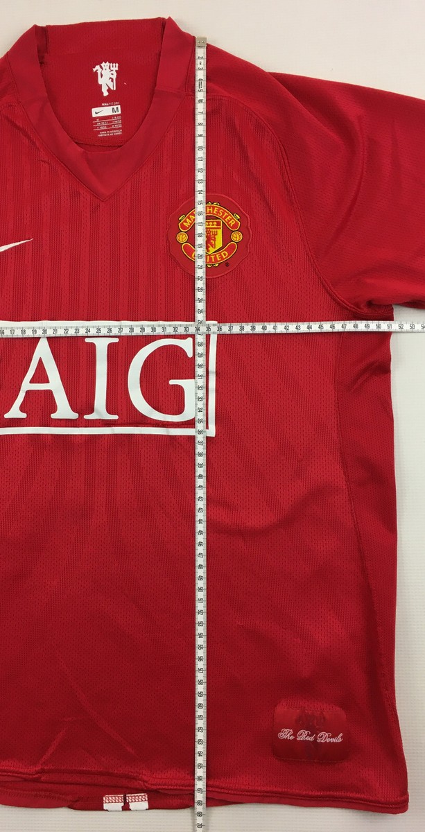 Manchester Utd. 2007-09 2009 AIG red home shirt camiseta jersey