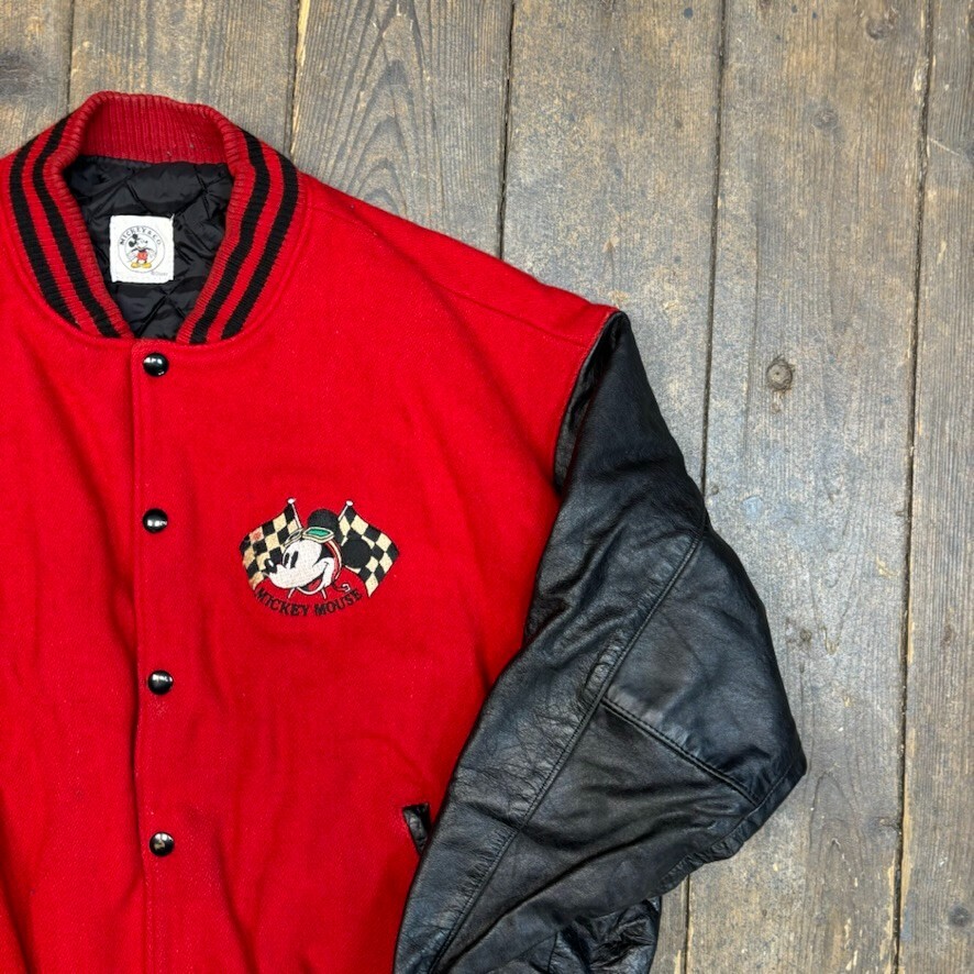 Mickey Letterman Bomber Jacket Vintage Racing Sports Coat, Red, Mens Large image 2