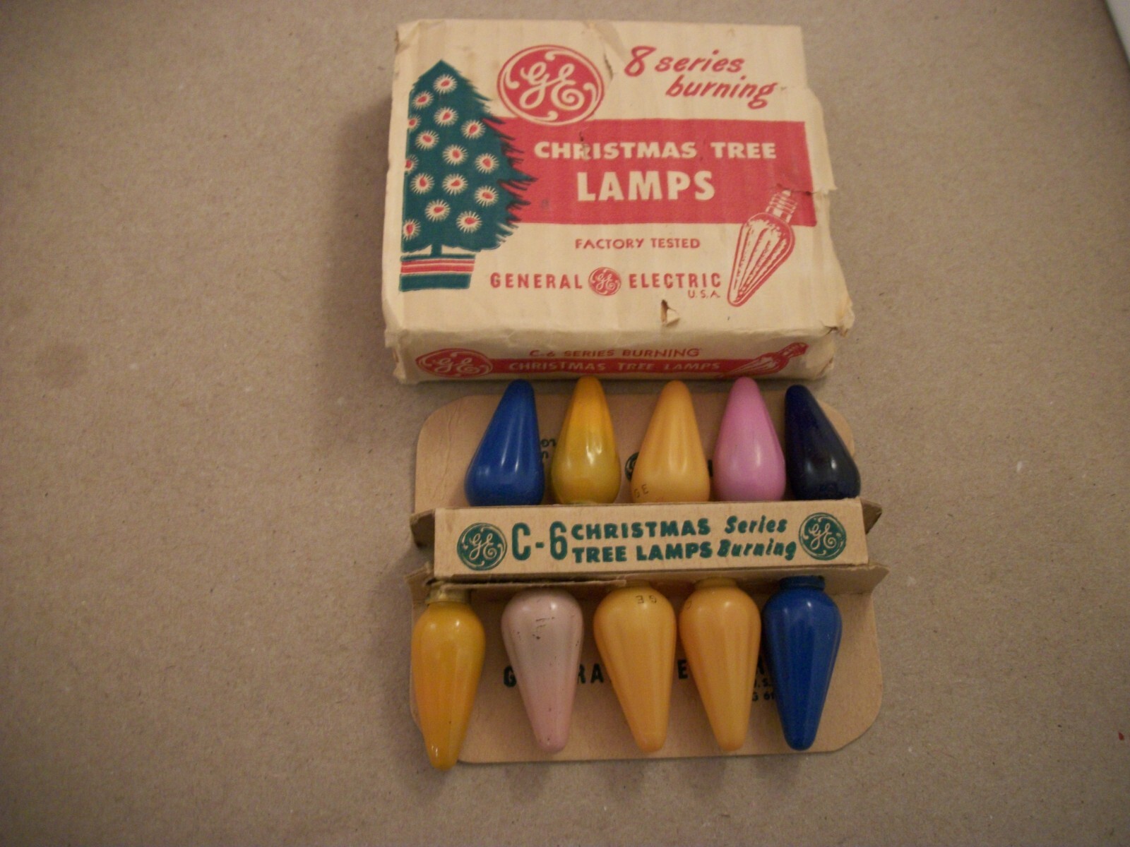 Vintage C6 Christmas Light Bulbs Lot of 29 Cone Ribbed 1 Smooth Mixed