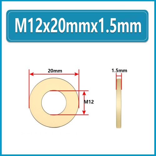 Rondelle piatte in ottone M3 M4 M5 M6 M8 M10 M12 per bulloni e viti occhiello ispessimento - Foto 71 di 72