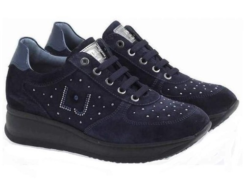 SCARPE SNEAKERS CASUAL DONNA LIU JO B22586C PELLE BLU ZEPPA ORIGINALE AI  NEW | eBay