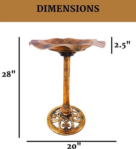 Pedestal de baño para pájaros de pie libre hoja de lirio jardín decoración del hogar alimentador de agua baño - Imagen 22 de 35
