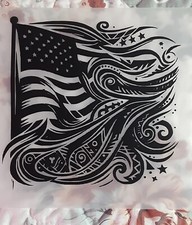 Patriotic American Flag Decal, Choose Size, Color Choice, Car, Home, Crafting