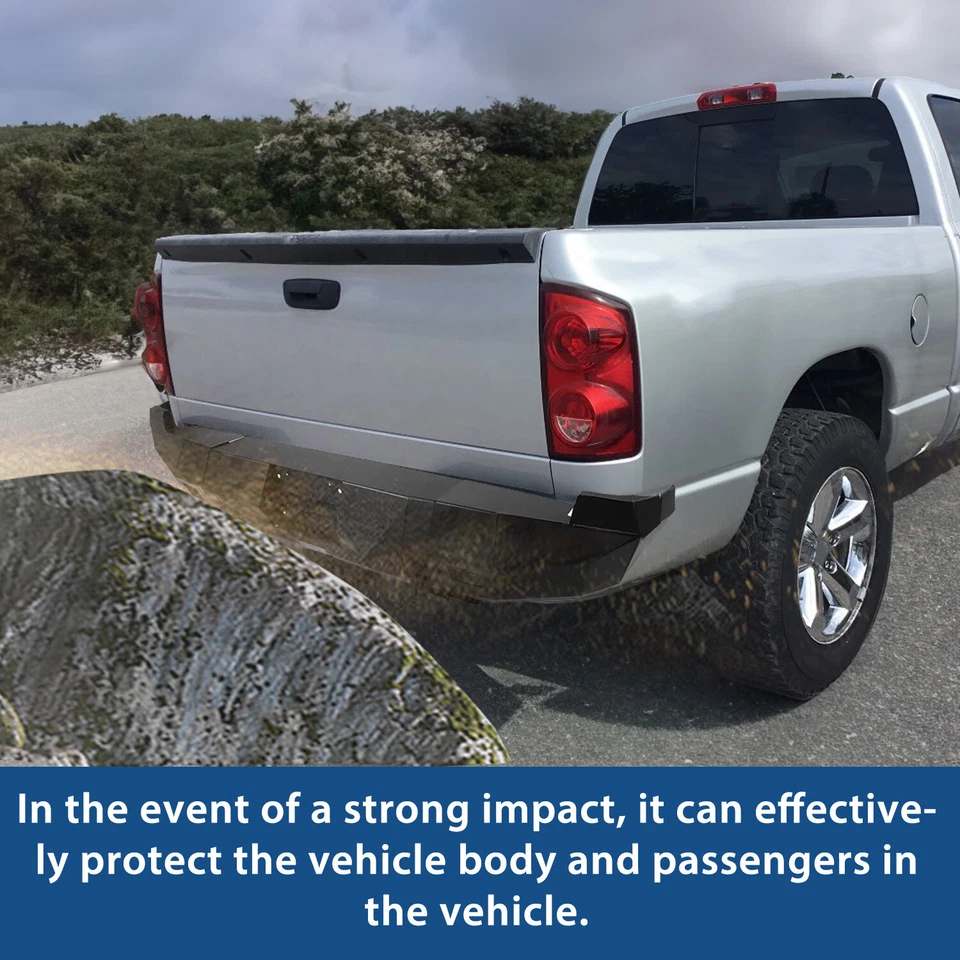 Parachoques de cabrestante trasero con luz de licencia para 02-09 Dodge Ram 1500/2500/3500/4500/5500 Foto 3 de 4