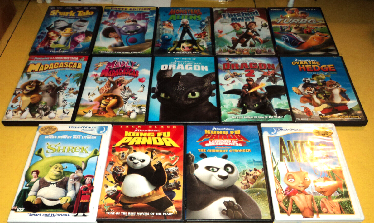 Lot of 14 Dreamworks DVDs, Turbo, Over The Hedge, Home