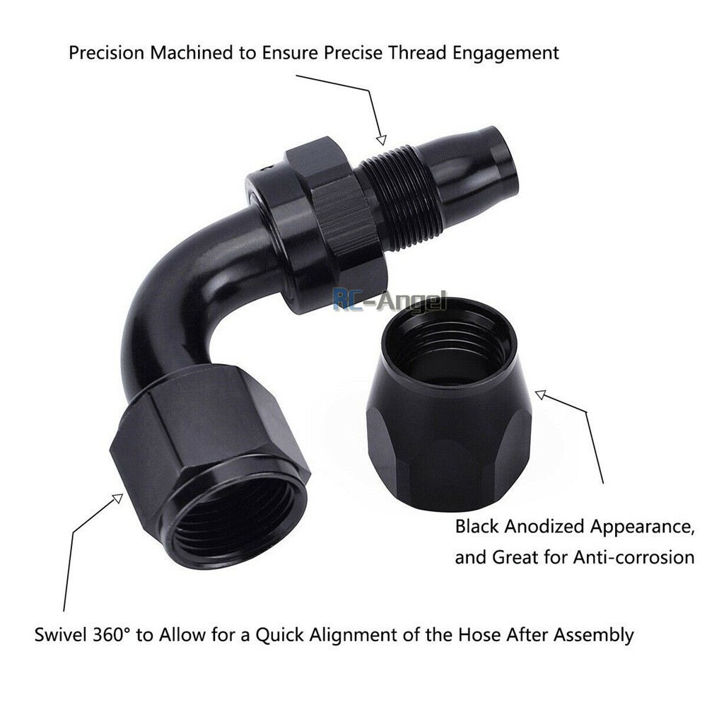 32.8FT 6ANAN6 Braided Fuel Line Oil/Fuel Line Aluminum Hose End
