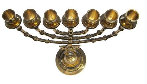 Messianic Menorah 16 Inch Height 7 Branches Brass Menorah Candle Holder - 第 6/11 張圖片