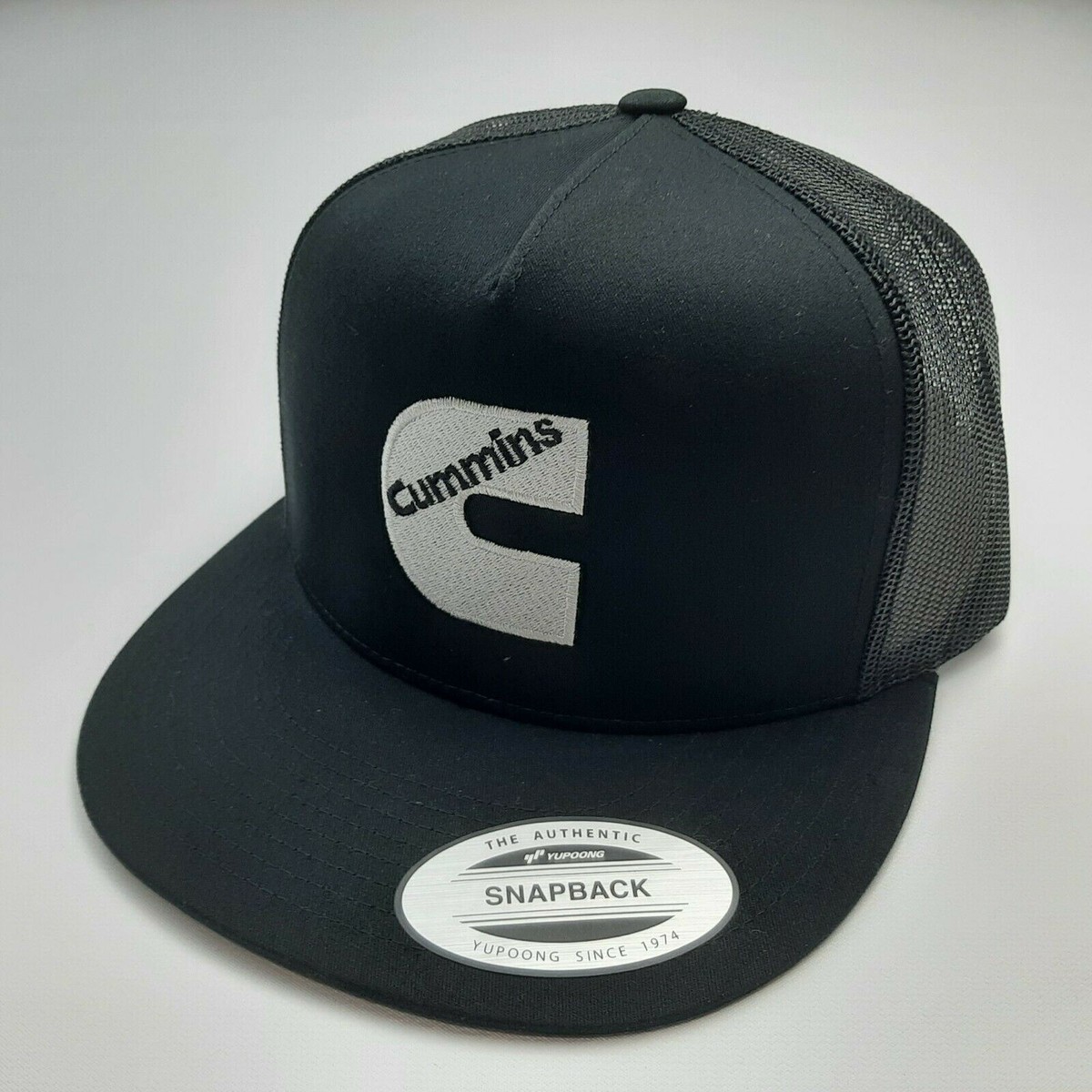 Cummins Flat Bill Yupoong Embroidered Baseball Cap Hat Black