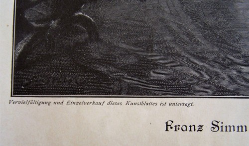 FRANZ XAVER SIMM "QUARTETTPAUSE" wood engraving from the 1900's - Picture 5 of 7