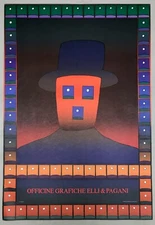 ORIGINAL FOLON 1978 ELLI PAGANI LITHOGRAPHED POSTER MID CENTURY MODERN POP ART