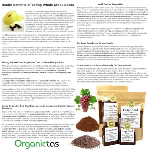 Extracto de semilla de uva orgánico en polvo de primera calidad beneficios para la salud hechos en Europa - Imagen 2 de 12