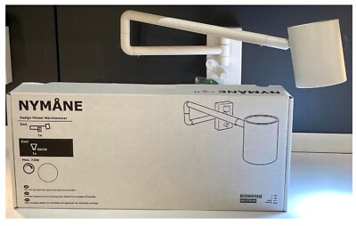 IKea NYMANE Wall Lamp with Swing Arm White NYMÅNE New In Box 