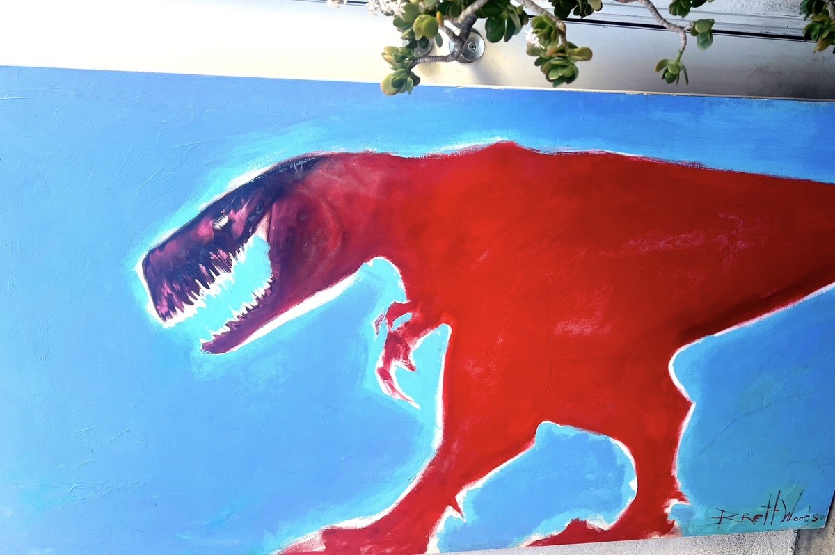 T-Rex Original Painting by Brett Woods HUGE- 78
