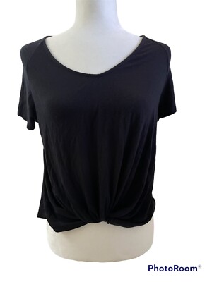 MAHINA Twist Knot Front Top Black Size S