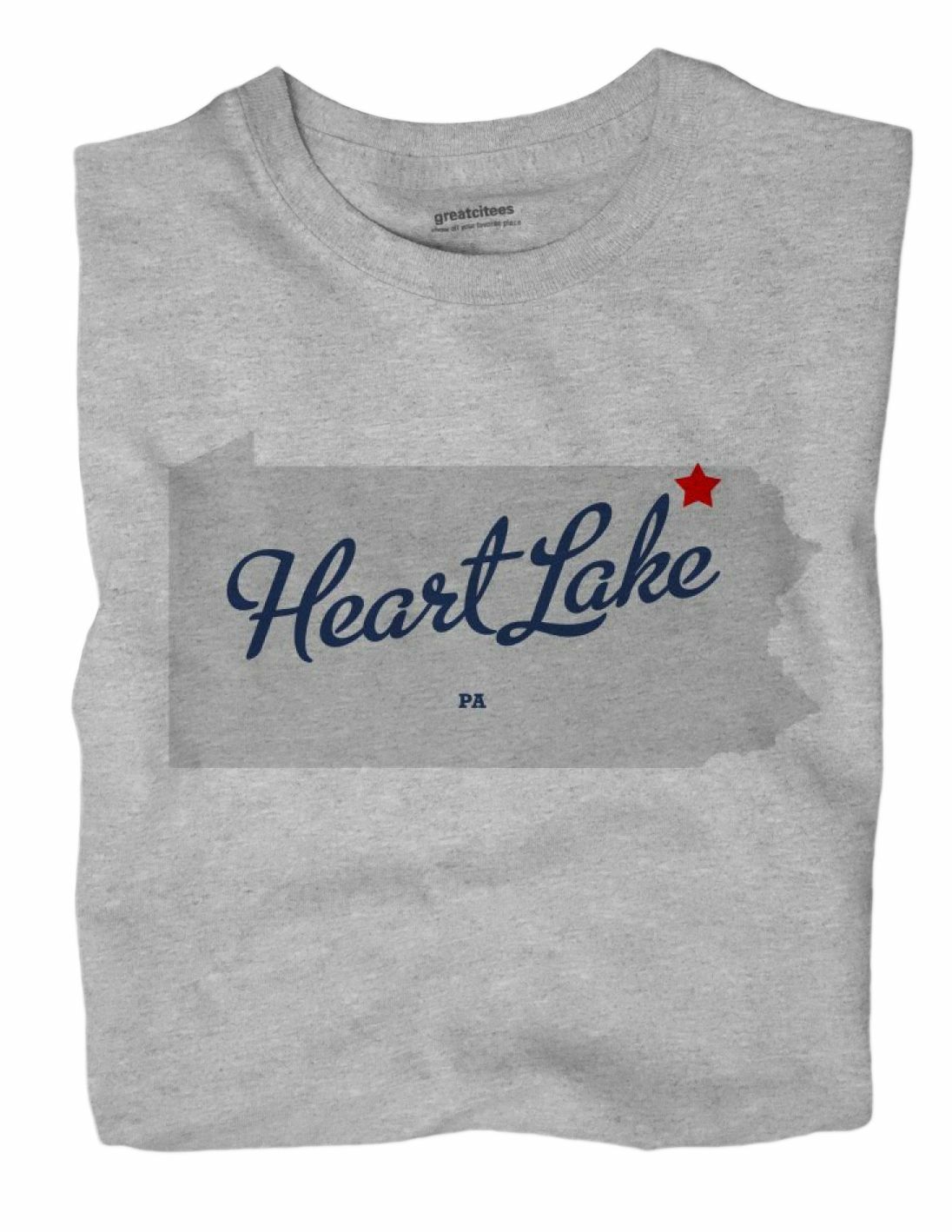 Heart Lake Pennsylvania PA Map Vintage Style T-Shirt  