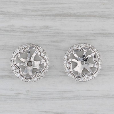 Neu 0,25 kt Diamant Kleeblatt Halo Ohrring Jacken Verstärker 18 kt Gold für Ohrstecker