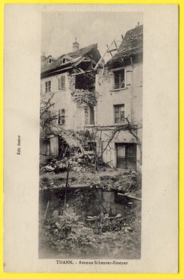 cpa RAR Elsass 68 THANN (Oberrhein) Avenue SCHEURER KESTNER Bombenkrieg