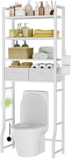 4 Tier over the Toilet Storage with Drawers, Heavy Duty Bathroom Stand Organizer