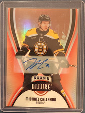 Upper Deck 2025-26 Allure Michael Callahan Rookie Red Rainbow Auto #141 Bruins