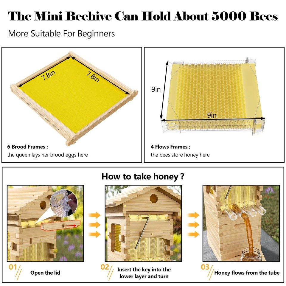 Bee Hives Boxes Starter kit with 4 Flow Bee Hive Frames | eBay