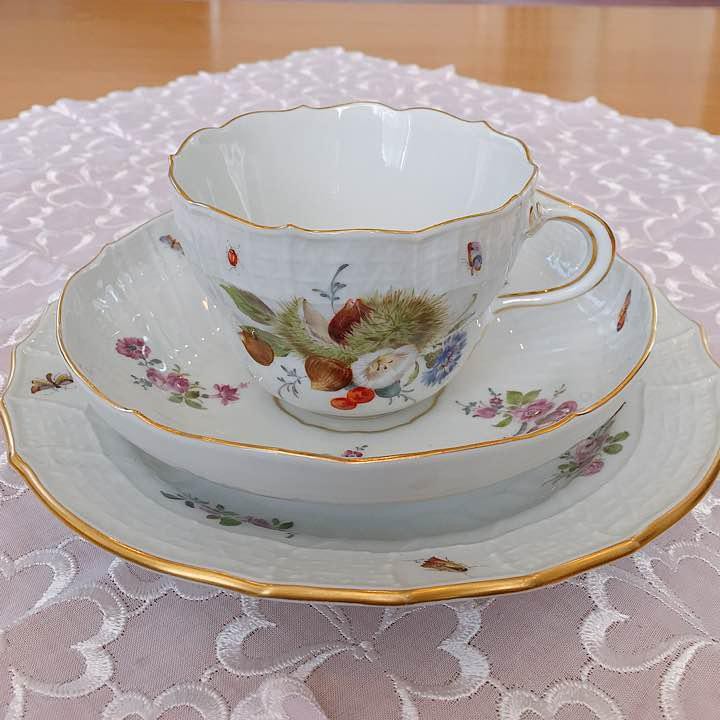 Meissen Trio Flower Insect Fruit | eBay