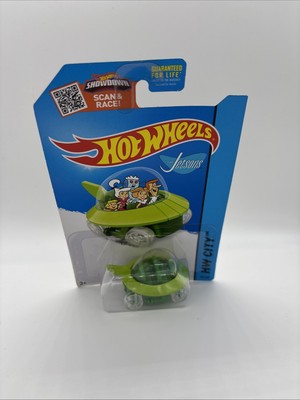 2015 Hot Wheels #57 HW City-Tooned THE JETSONS CAPSULE CAR Lime-Green ClearOH5sp