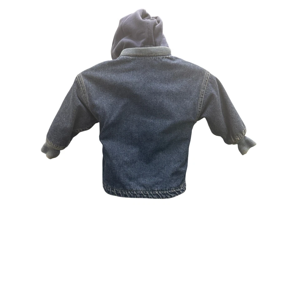 De Colección Años 90 Gymboree Niños Talla Pequeña Chaqueta denium Abrigo Botón de Palanca Capucha Extraíble Foto 4 de 4