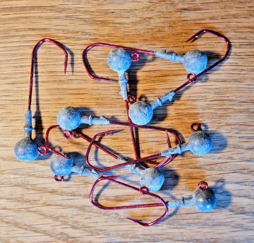 9 teste jig testa tonda 18 g gr. 6/0 VMC pesce di gomma Shad Twister pesce predatore #586