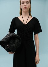 Victoria Beckham Mango Short Sleeve Black knit Dress Evening gown M 10 BNWT £140