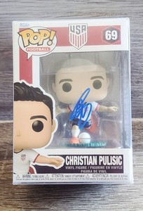 Christian Pulisic Signed Funko Pop USA Nat’l Team Captain America PC COA w/Case