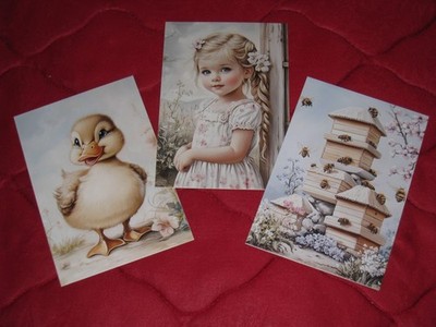 Blanc-Karten 3er Set * Strahlende Tage auf dem Farm * Scrapbooking- oder Junk-J