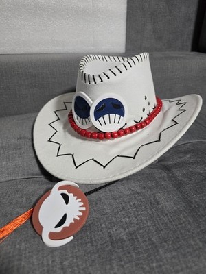 One Piece Puma D Ace Mütze Cap Kappe Cosplay Anime Manga Hut Weiss
