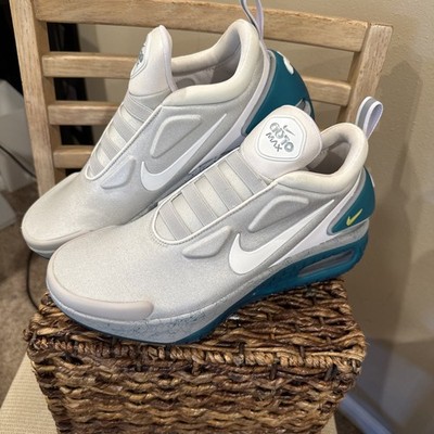 Nike Adapt Auto Max White/Teal Solid Textile Upper Low Top Slip-On  size 9