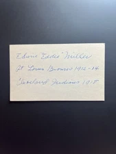 Ed Miller Signed Index Card Edwin Eddie Miller St Louis Browns 1912