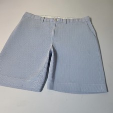 Polo Ralph Lauren Mens Blue White Striped Seersucker Shorts Size 38 Cotton 26430