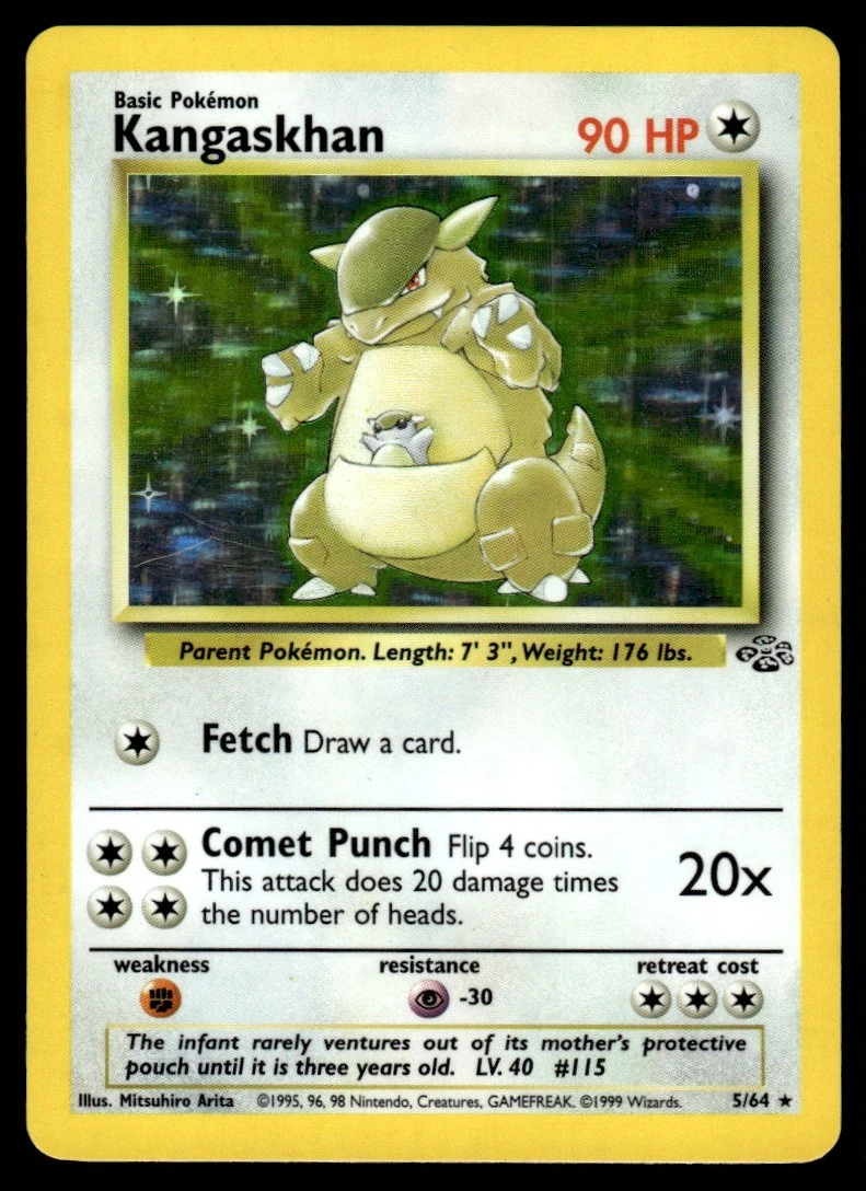 Kangaskhan #5 - Rare HOLO -  Pokemon Jungle WOTC - LP