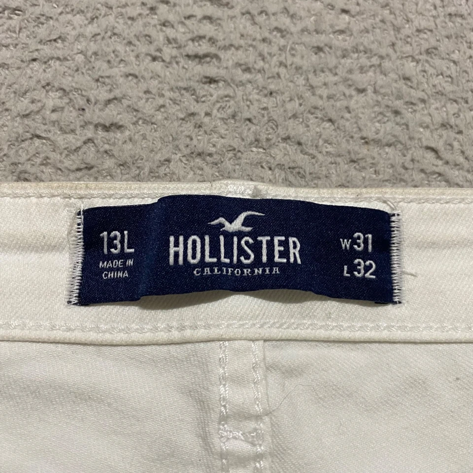 Pantalones de mezclilla Hollister para mujer talla 13 altos blancos tiro alto súper ajustados elásticos Foto 3 de 4