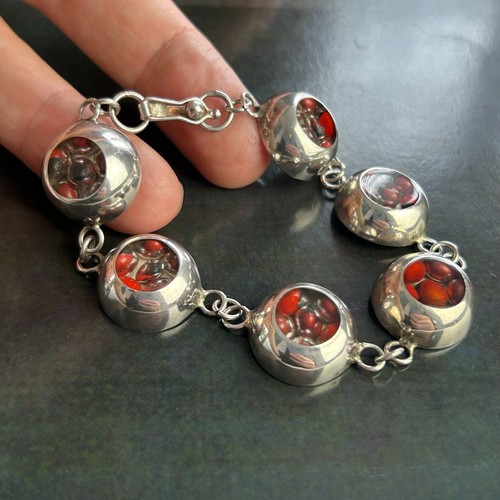 Vintage 960 SILBER Argentium rot Huayruro Samen Tennis Armband peruanisches Glück - Bild 8 von 14