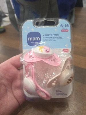 MAM Pacifier Variety Pack Size 6-16 Months (Air, Original, Original Night)