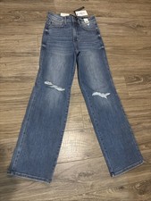 Judy Blue Straight High Waist Blue Denim Rhinestone Stretch Jeans Size 7/28 NWT