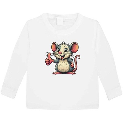 ''Süße Ratte Daumen hoch'' Kinder / Kinder Langarm Baumwolle T-Shirts (KL059630)
