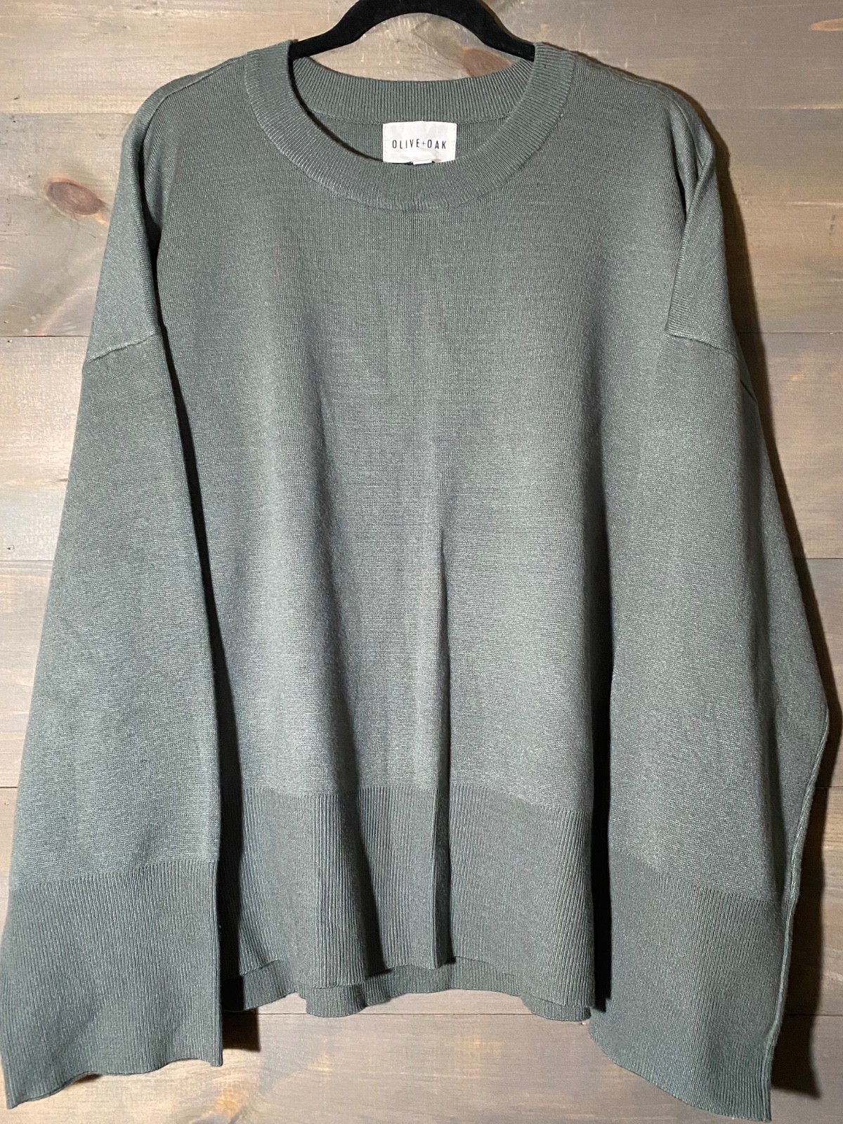 Olive and Oak Women Pullover Open Knit Shirt Size 2X sage green New soft