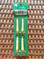 Vintage Christmas Tree Candle Clip on Lights Ornaments Plugs into Strand Lights