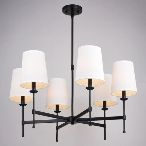 Vaxcel Lighting H0288 Camden 6 Light 30"W Chandelier - Black - Picture 3 of 12
