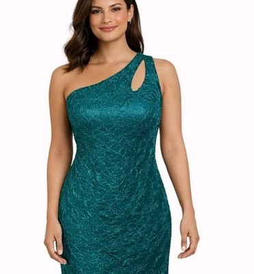 New with tags! BCX Size 1 Emerald Green One Shoulder Lace Cut Out Mini Bodycon